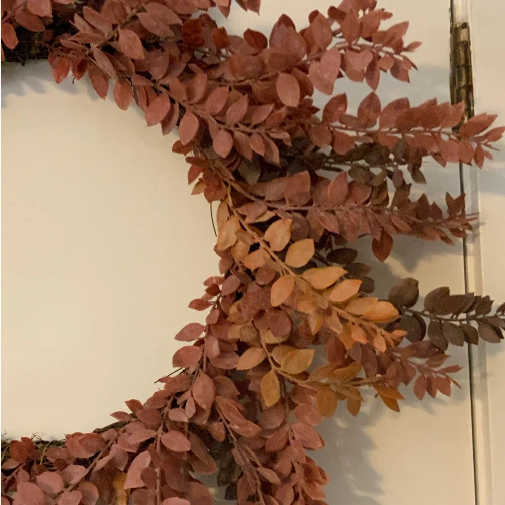Autumn Leaf Wreath - Brown and Tan and mauve 30 in